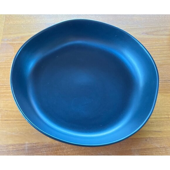 Modern Quirky Black Matte Ceramic Display Bowl Large 13" Across, 3" Deep, padded - Picture 9 of 9